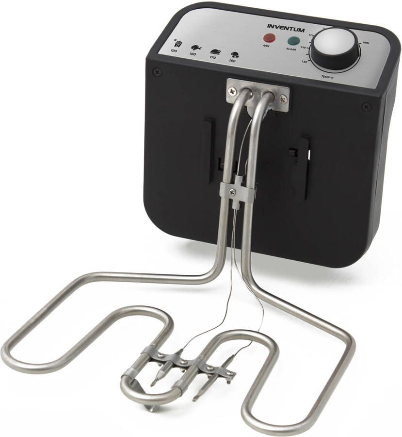 Inventum GF750S Frituurpan 5 liter Tot 190 graden 3000 watt Koude zone 1 grote 2 kleine manden Anti reukfilter Kijkvenster Friteuse RVS Zwart - Foto 3