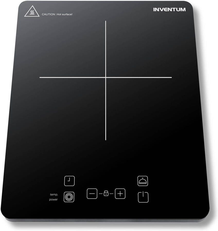 Inventum KI120T Inductie kookplaat 1 kookzone 2000 watt 10 standen Pan 15 tot 20 cm Timer Kinderslot Zwart - Foto 3