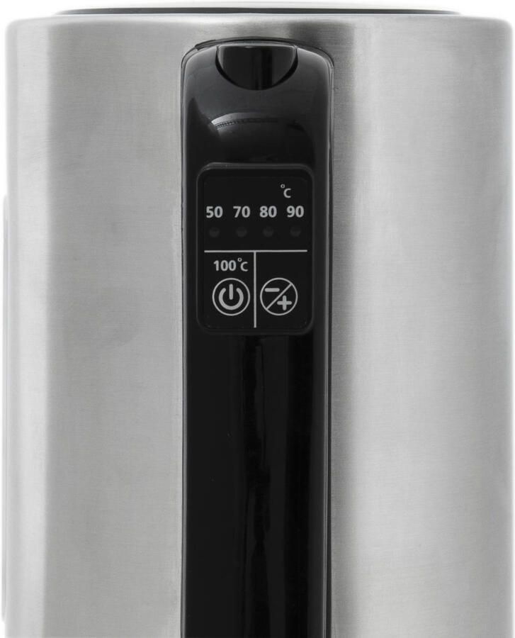 Inventum HW817D Waterkoker Inhoud 1 7 liter Roestvrijstaal Warmhoudfunctie Led-verlichting 2200 watt RVS Zwart - Foto 2