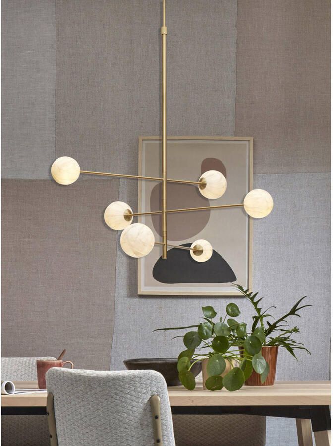 It's about RoMi its about RoMi Hanglamp Carrara 6-lamps Marmerlook Wit - Foto 5