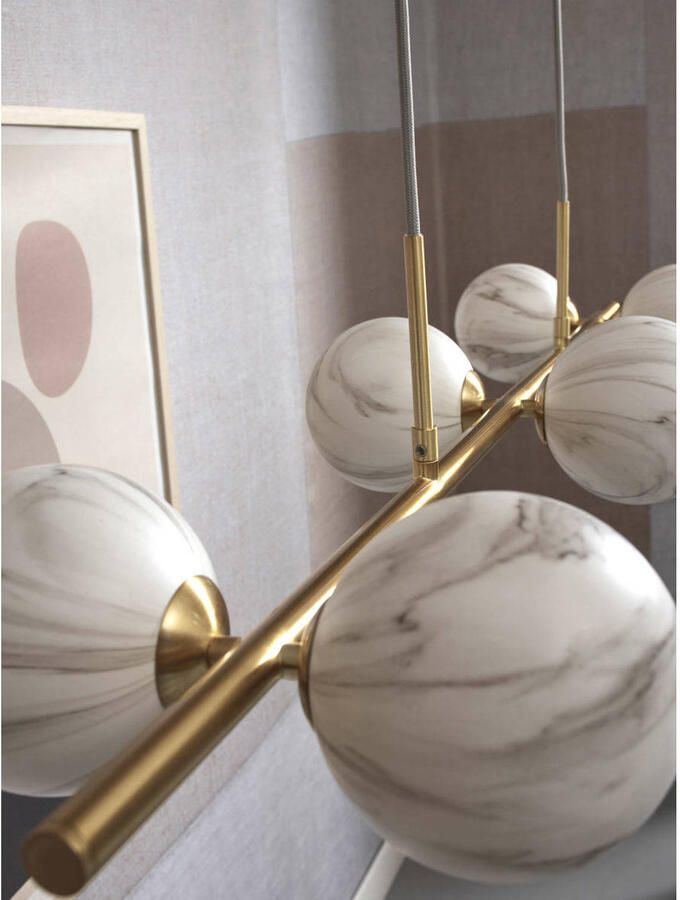 It's about RoMi its about RoMi Hanglamp Carrara 6-lamps Marmerlook Wit - Foto 4