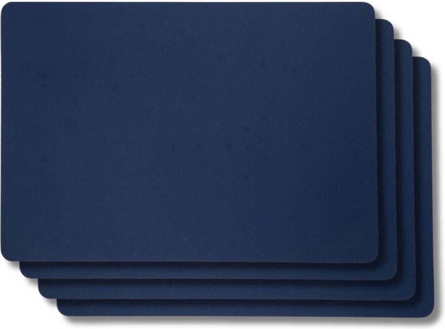 Jay Hill Placemats Vegan leer Grijs Blauw dubbelzijdig 46 x 33 cm 4 Stuks