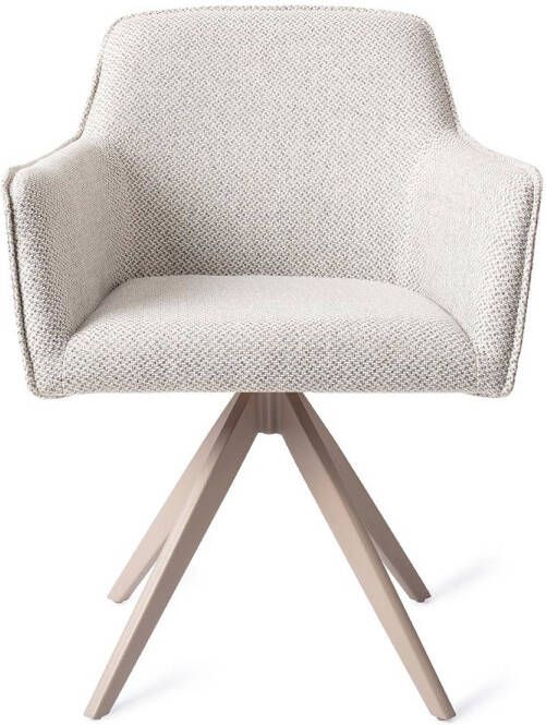 Jesper Home Draaibare Eetkamerstoel Hofu Turn Beige Checkers Charm
