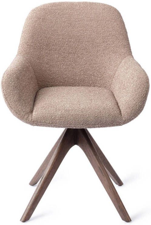Jesper Home Eetkamerstoel Kushi Revolve Oak Walnut Stone Haze