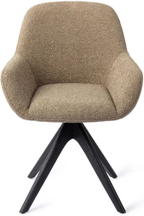 Jesper Home Eetkamerstoel Kushi Revolve Oak Black Moss Meadow
