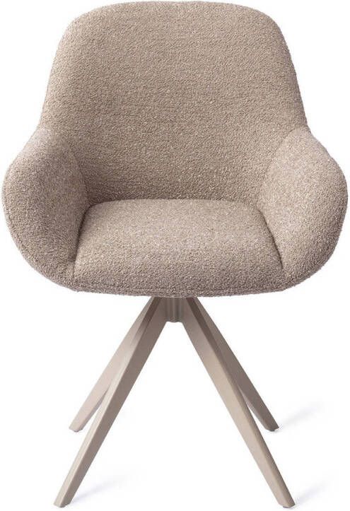 Jesper Home Draaibare Eetkamerstoel Kushi Turn Beige Stone Haze