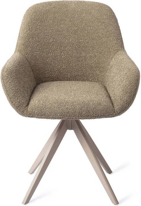 Jesper Home Draaibare Eetkamerstoel Kushi Turn Beige Moss Meadow