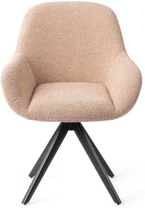 Jesper Home Draaibare Eetkamerstoel Kushi Turn Black Flax Relax