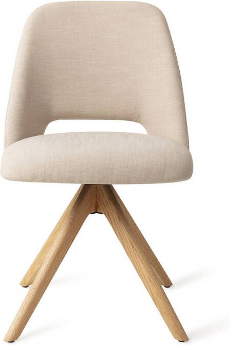 Jesper Home Eetkamerstoel Sasue Draaibaar Revolve Oak Natural Ecru Through and Through