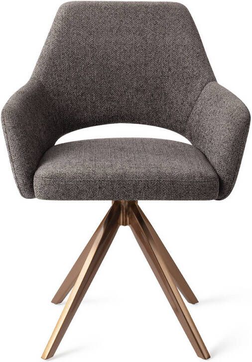 Jesper Home Eetkamerstoel Yanai Turn Rose Gold Amazing Grey