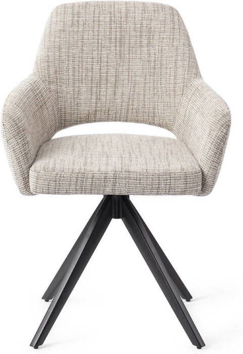 Jesper Home Draaibare Eetkamerstoel Yanai Turn Black Caramel Grid