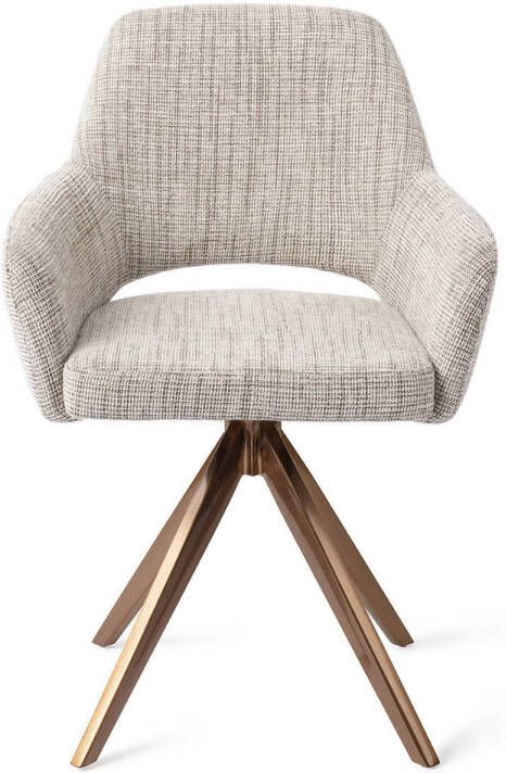 Jesper Home Draaibare Eetkamerstoel Yanai Turn Rose Caramel Grid