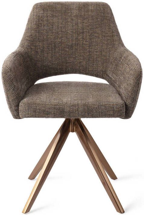Jesper Home Eetkamerstoel Yanai Turn Rose Checked Chestnut