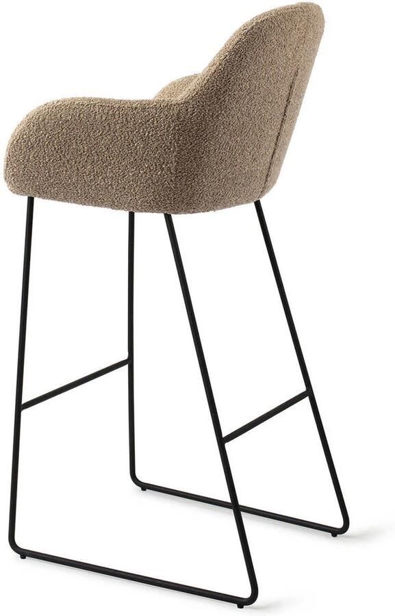 Jesper Home Barkruk Kushi Slide Black Moss Meadow (zithoogte 77cm)