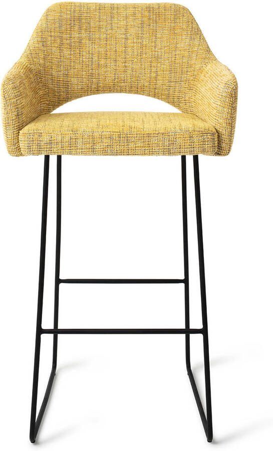 Jesper Home Barkruk Yanai Slide Black Lemon Lines (zithoogte 75cm)