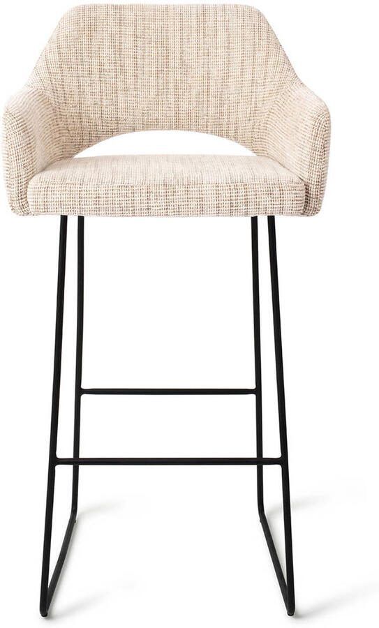 Jesper Home Barkruk Yanai Slide Black Caramel Grid (zithoogte 75cm)