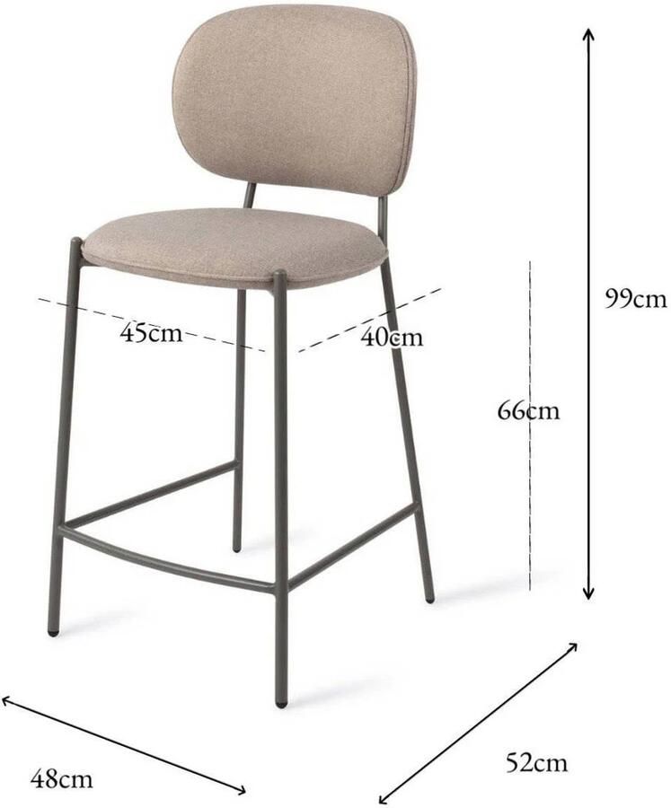 Jesper Home Barkruk Yoichi Solar Sand (zithoogte 66cm)