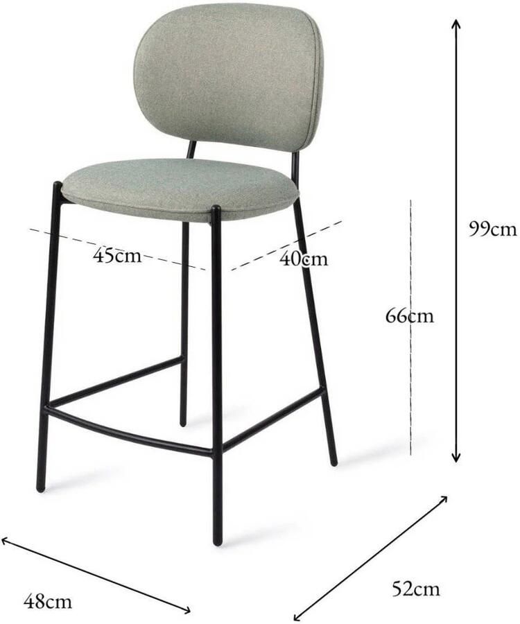 Jesper Home Barkruk Yoichi Crispy Fern (zithoogte 66cm)
