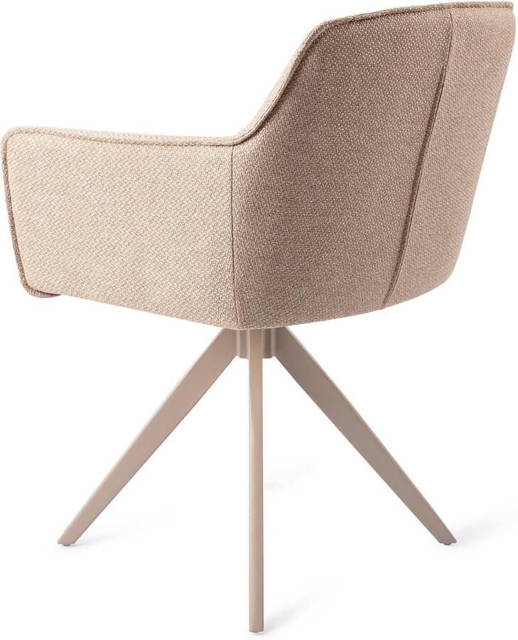 Jesper Home Draaibare Eetkamerstoel Hofu Turn Beige Wild Walnut