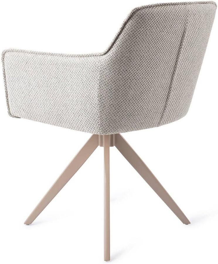 Jesper Home Draaibare Eetkamerstoel Hofu Turn Beige Checkers Charm