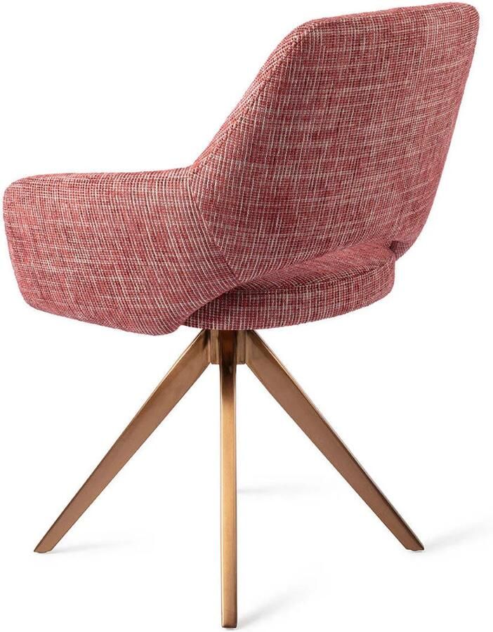 Jesper Home Draaibare Eetkamerstoel Yanai Turn Rose Berry Bars