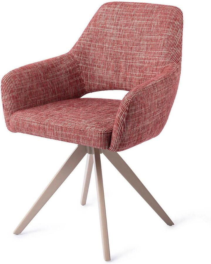 Jesper Home Draaibare Eetkamerstoel Yanai Turn Beige Berry Bars