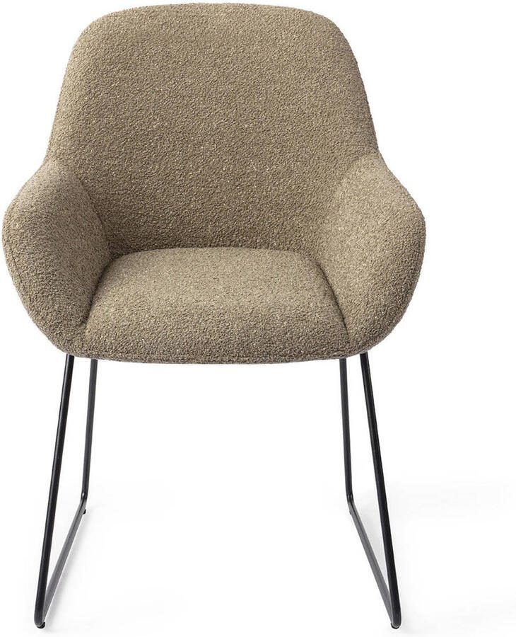 Jesper Home Eetkamerstoel Kushi Slide Black Moss Meadow