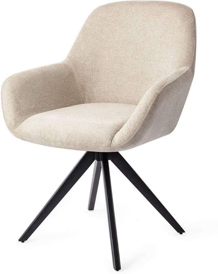 Jesper Home Eetkamerstoel Kushi Turn Black Ivory Ivy