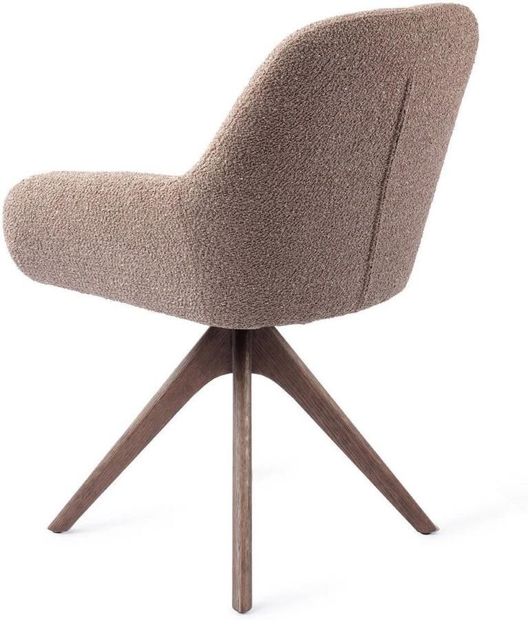 Jesper Home Eetkamerstoel Kushi Revolve Oak Walnut Stone Haze