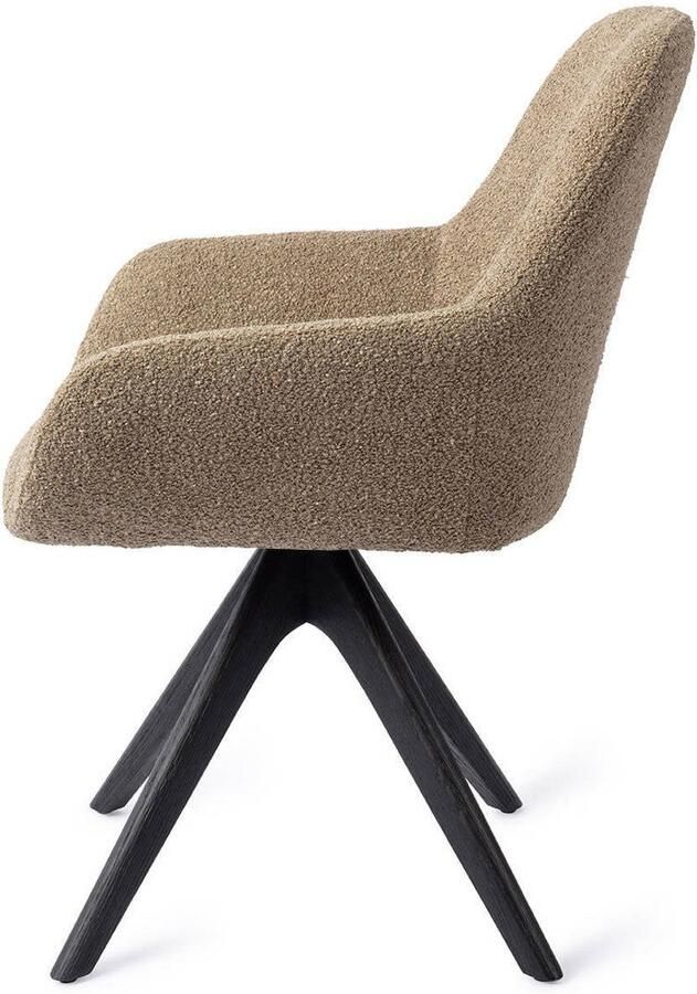 Jesper Home Eetkamerstoel Kushi Revolve Oak Black Moss Meadow
