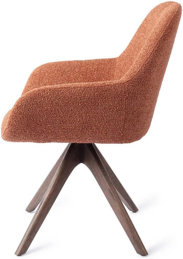 Jesper Home Eetkamerstoel Kushi Revolve Oak Walnut Amber Autumn
