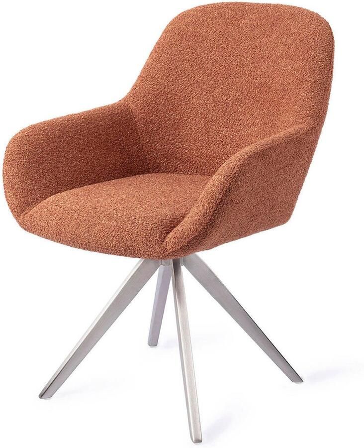 Jesper Home Draaibare Eetkamerstoel Kushi Turn Steel Amber Autumn