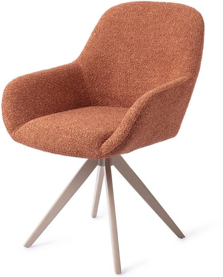 Jesper Home Draaibare Eetkamerstoel Kushi Turn Beige Amber Autumn