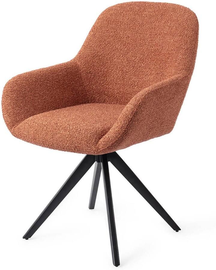 Jesper Home Draaibare Eetkamerstoel Kushi Turn Black Amber Autumn