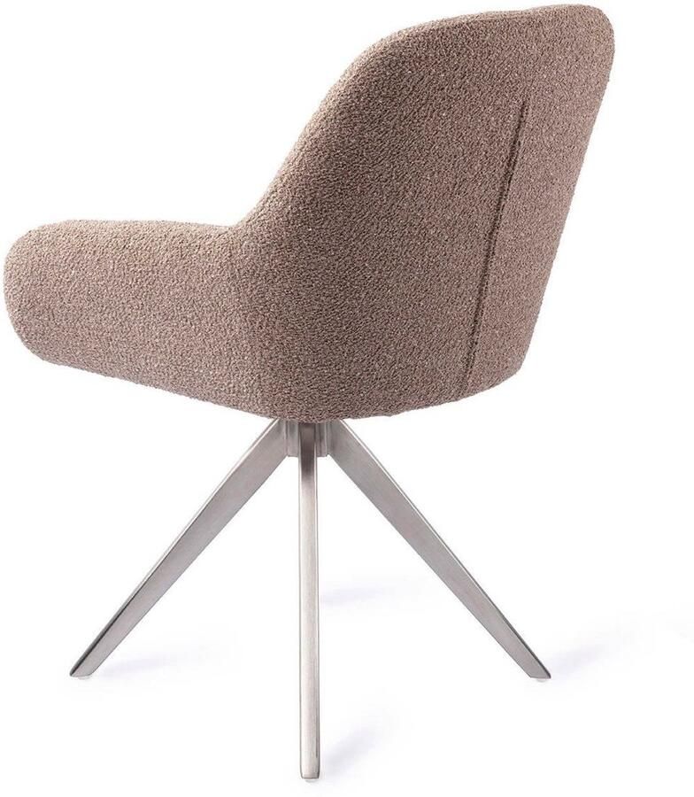 Jesper Home Draaibare Eetkamerstoel Kushi Turn Steel Stone Haze