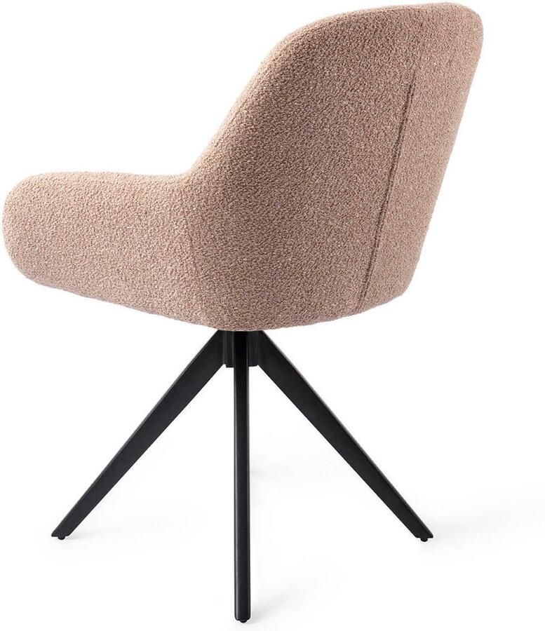 Jesper Home Draaibare Eetkamerstoel Kushi Turn Black Flax Relax