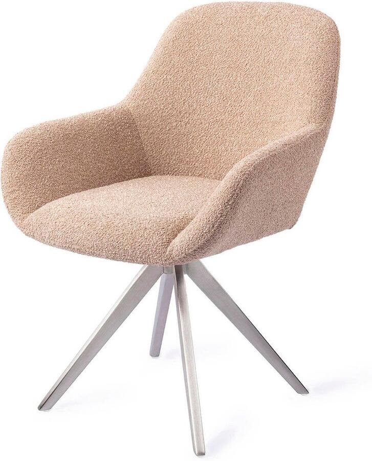 Jesper Home Draaibare Eetkamerstoel Kushi Turn Steel Flax Relax