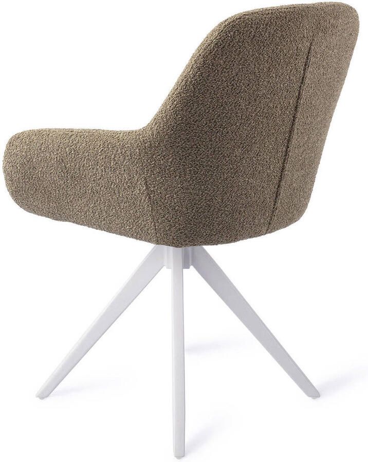 Jesper Home Draaibare Eetkamerstoel Kushi Turn White Moss Meadow