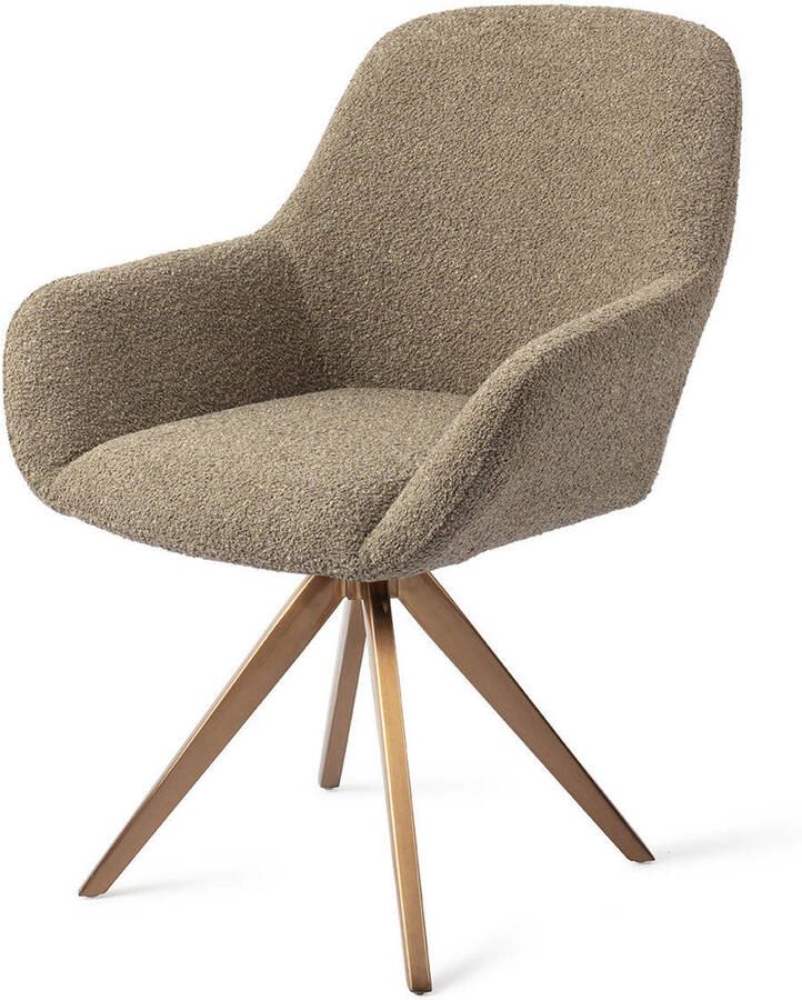 Jesper Home Draaibare Eetkamerstoel Kushi Turn Rose Moss Meadow