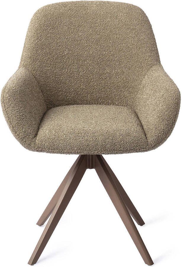 Jesper Home Draaibare Eetkamerstoel Kushi Turn Brown Moss Meadow