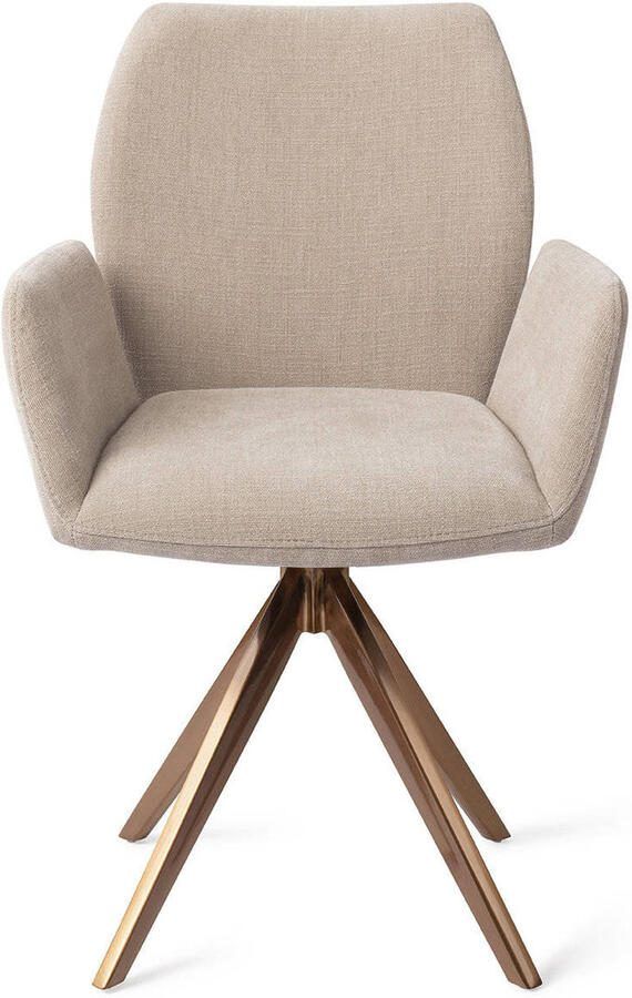 Jesper Home Draaibare Eetkamerstoel Misaki Turn Rose Sand Strand