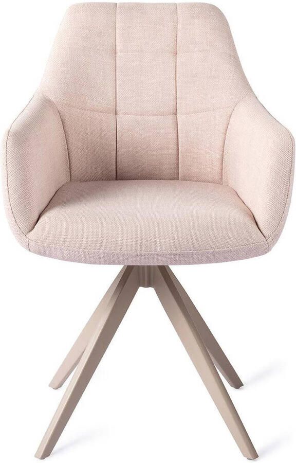 Jesper Home Draaibare Eetkamerstoel Noto Turn Beige Petal Pink