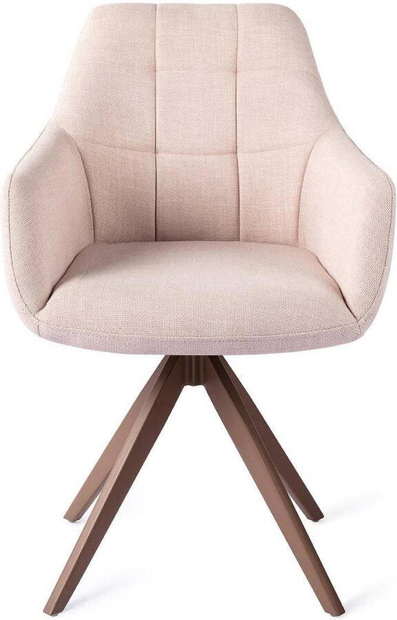 Jesper Home Draaibare Eetkamerstoel Noto Turn Brown Petal Pink