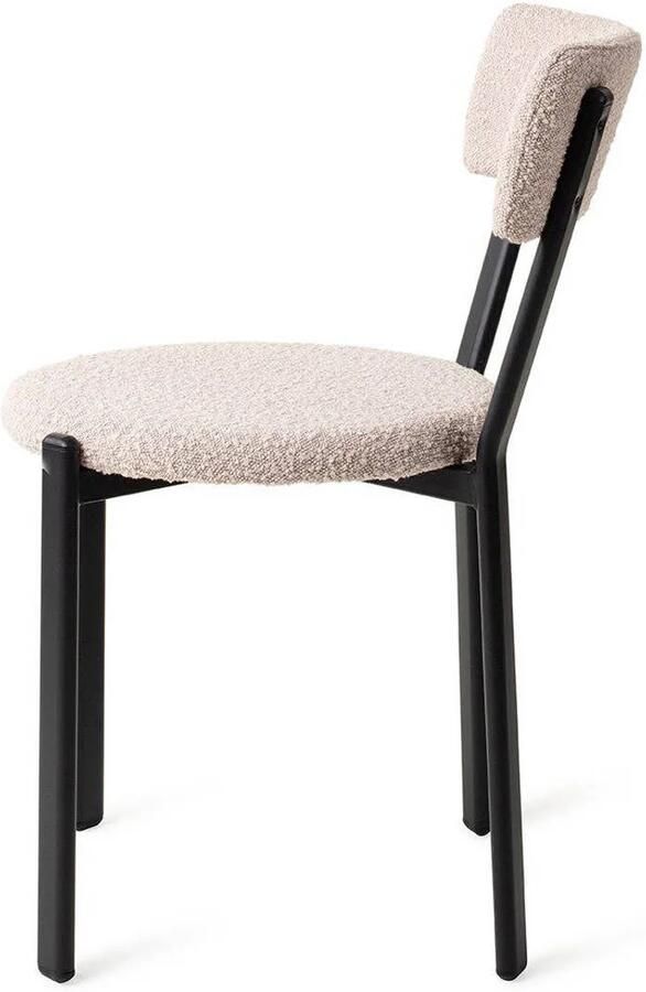 Jesper Home Eetkamerstoel 'Obu' Bouclé kleur Blush