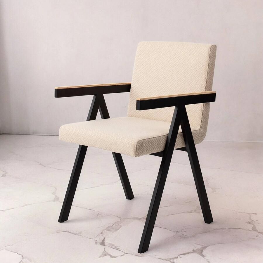 Jesper Home Eetkamerstoel 'Omuta' Chevron kleur Tan