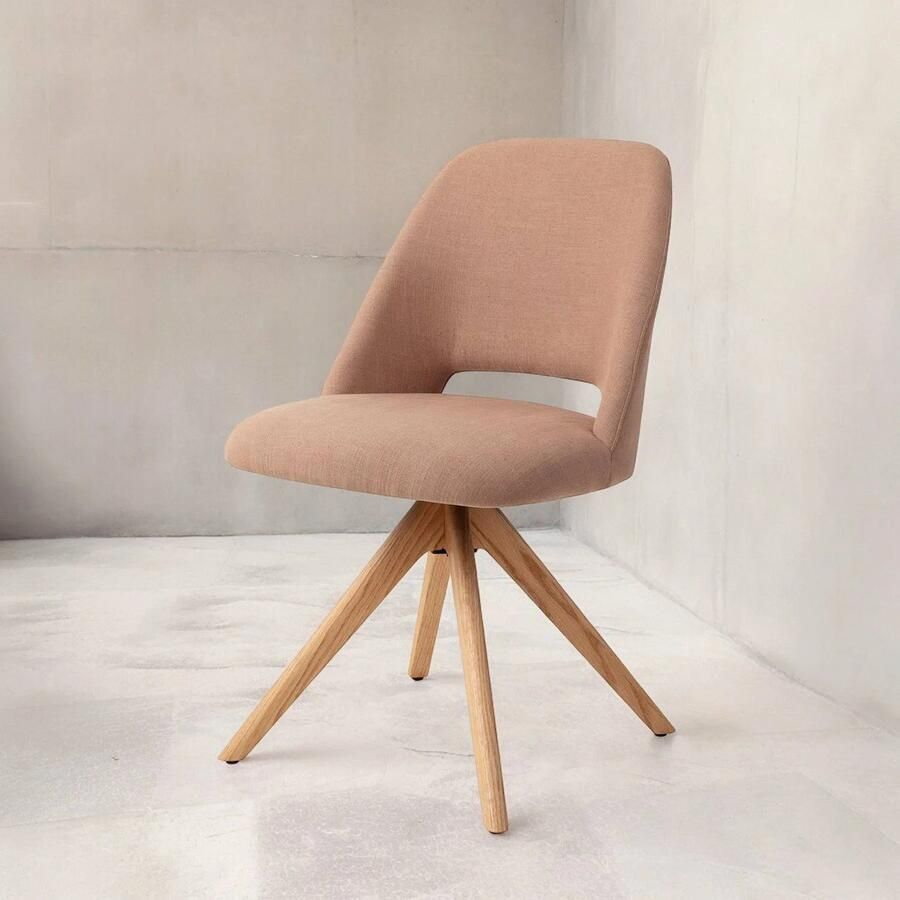 Jesper Home Eetkamerstoel Sasue Draaibaar Revolve Oak Natural Luster Liver