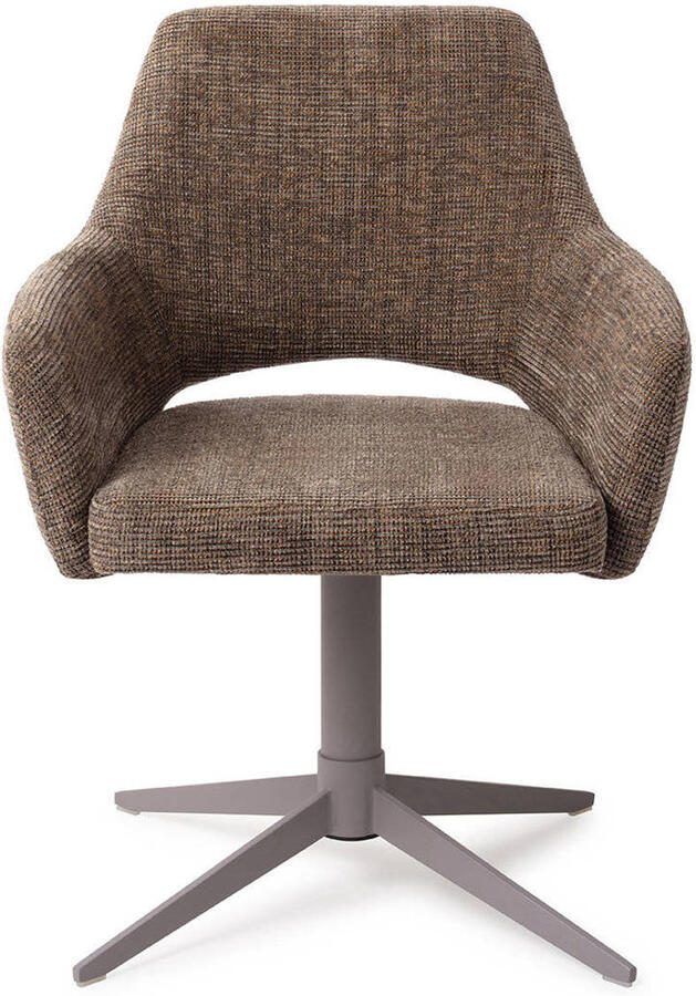 Jesper Home Eetkamerstoel Yanai Quad Grey Checked Chestnut