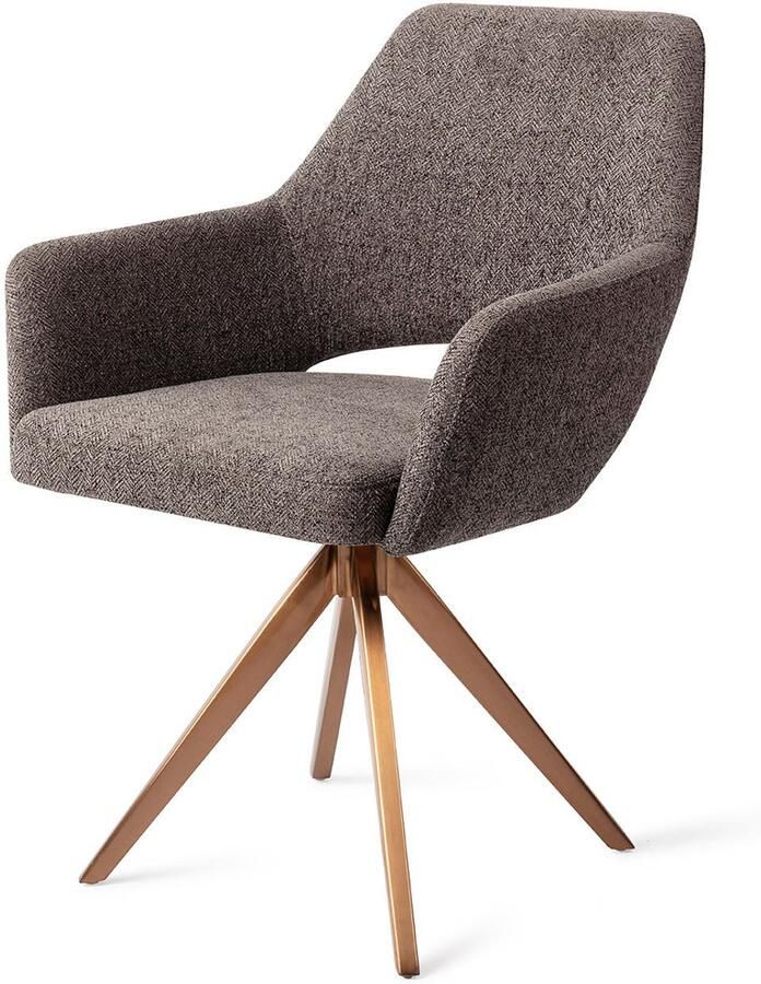 Jesper Home Eetkamerstoel Yanai Turn Rose Gold Amazing Grey