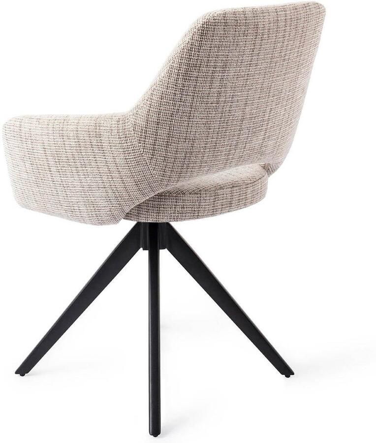 Jesper Home Draaibare Eetkamerstoel Yanai Turn Black Caramel Grid