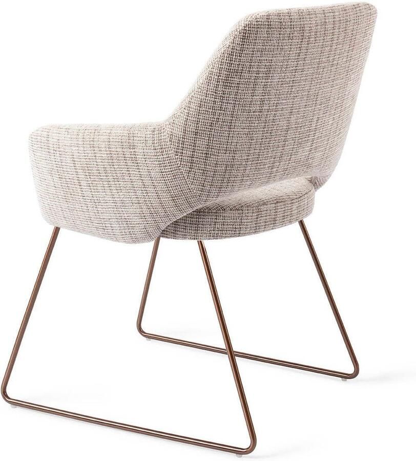 Jesper Home Eetkamerstoel Yanai Slide Rose Caramel Grid